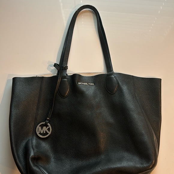 Black leather, Michael Kors, tote bag, large size - Picture 1 of 5